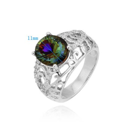 18K Vitguld Guldfyllda gulddoublé Filled CZ Ring