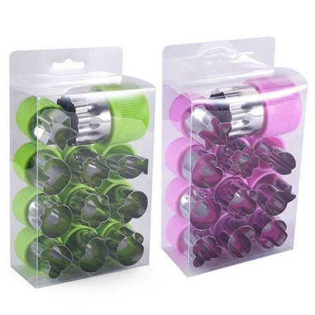 12 stk. Mini Cookie-forme i Rustfrit Stål til Frugt, Grøntsager og Børn FT