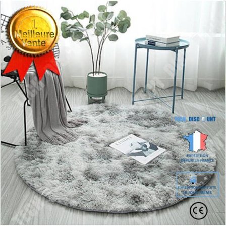 Matto - TD - Synteettinen lampaan nahka - Pyöreä - Vaaleanharmaa - 80x80cm