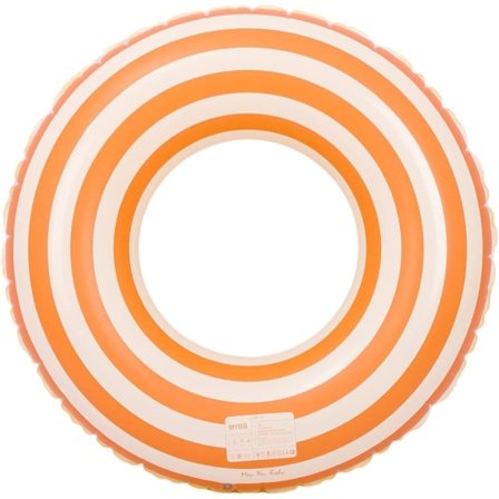 Retro striped thickened inflatable swimming ring, summer outdoor beach pool float, suitable for adults