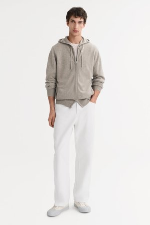 Soft Goat - Men's Zip Hoodie - XXL - Greige
