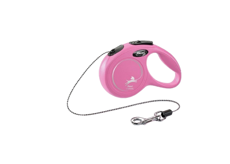 Flexi - New Classic Cord, 3m, XS, maks 8 kg, Rosa - Hund - Halsbånd - ZOO.no