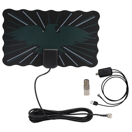 HD Digital TV-antenn Ultra-tunn inomhusantenn med hög förstärkning och signalförstärkare Svart