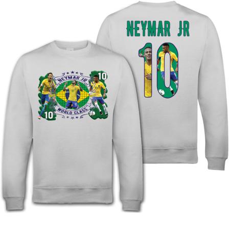 Neymar Jr Brasil Sweatshirt Med Tryck Fram & Bak 12-13 År 152-158cl