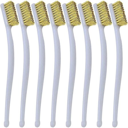 Lille Messingbørste 8 stk. Mini Tråd børster til Rengøring af Svejseslag, Rust, 3D Printer Dyser