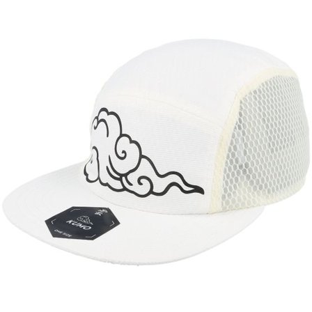Kumo - Vit 5panel Keps - Big Cloud Print Vent White 5-panel @ Hatstore
