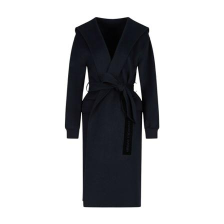 Armani Exchange, Belted Coats Blauw, Dames, Maat:S