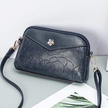 Kvinder håndtaske Mini Satchel Simple Clutch Blødt læder Cross-Body Dark Blue Length 20 height 12 width 4.5CM