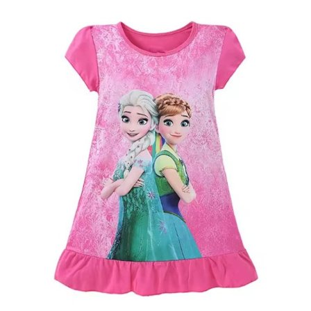 Sød tegneserieprinsessekjole, sommerpysjamas til piger, børnetøj til hjemmet (100 cm)