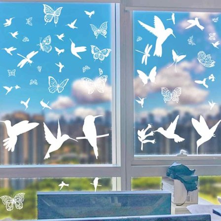 1 sett Dekaler Antikollisjons Vindusklistremerker Kolibri Sommerfugl Former Klistremerker Vindusklistremerker Forhindre Fuglekollisjoner på Glass, 