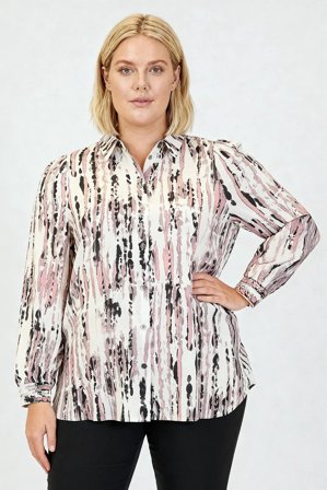 CISO - Langærmet Skjorte - Rosa Mix - Mønstret