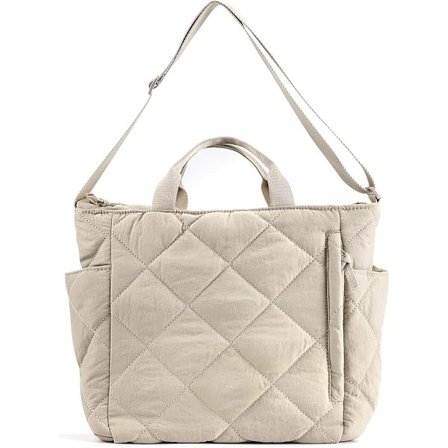 Naisten tikattu kangaskassi puffer-laukut käsilaukku kevyt tikattu käsilaukku suuri kapasiteetti tikattu laukku vetoketjulla pehmustettu crossbody-