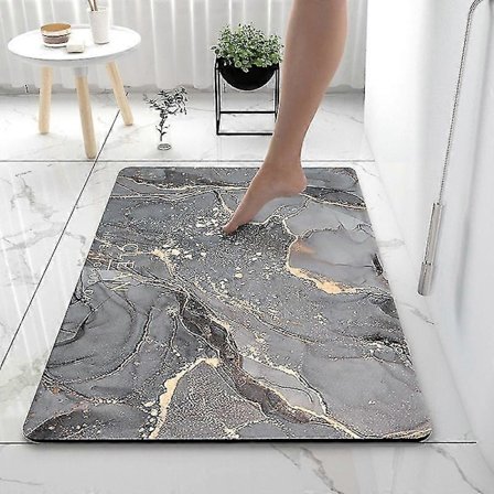 Antislip Bademåtte 40 X 60 Cm, Diatomit Badeværelsesmåtte, Superabsorberende Hurtigtørrende, Bademåtte Til Badeværelsesdøre, Stue, Vaskbar Bademåtte (