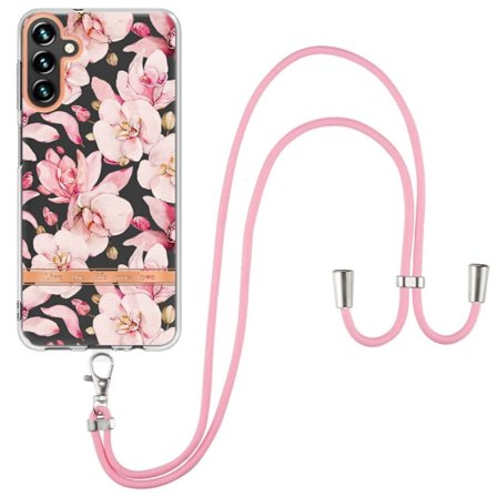 Slim og Holdbart Blødtcover med Snor til Samsung Galaxy A14 - Hc005 Pink Gardenia