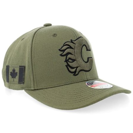 Mitchell & Ness - NHL Grön adjustable Keps - Hatstore Exclusive x Calgary Flames Veterans Classic Red Olive Adjustable @ Hatstore