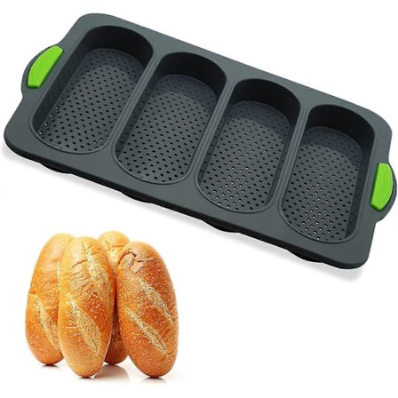 Brødform for baking, silikon 4 hulrom baguetter form