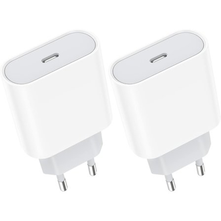 20W 2-pack USB C snabbladdare, USBC-uttag Typ C vägg AC-strömadapter