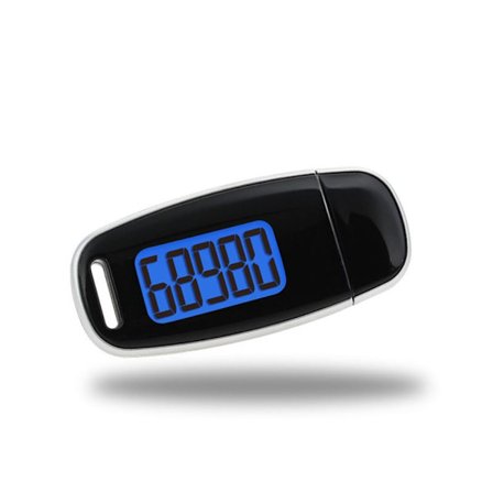 3D skritteller Walking Step Counter SVART