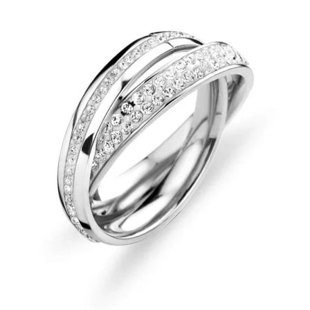 Victoria silverfärgad ring med vita stenar [CO]