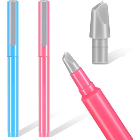 2 st DIY Diamantmålning Pergamentpapper Skärare Precisionshantverk Keramiskt Blad Kniv Penna för Skärning av Papperskonst med Utbytbart Blad, Rosa, 