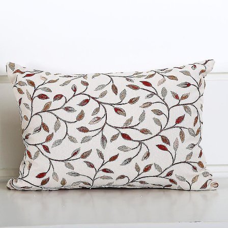 2 kpl Kirjailtuja Tyynysuojuksia Jacquard-lehtikuvio Suorakulmainen Pehmeätyynynpäälliset Tyynyliina (30x50 cm)