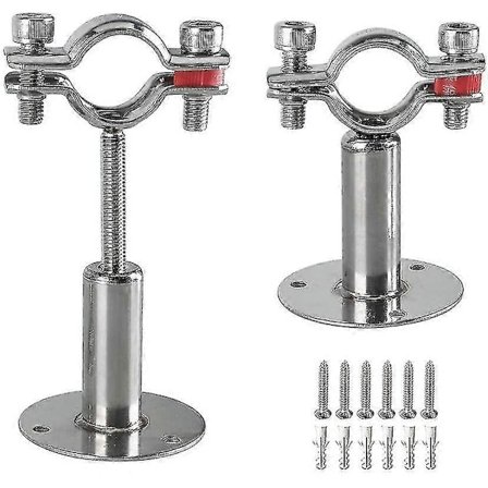 Rørfester i rustfritt stål for vegg- og takmontering, 2 stk justerbare rørklammer rørremmer med skruer [db]