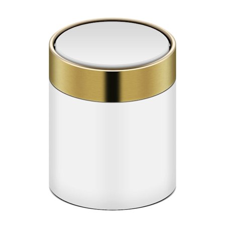 1,5 liters minikorg med lock, metall liten liten papperskorg, bänk papperskorg för skrivbordskontor soffbord, gungtopp papperskorg, vit