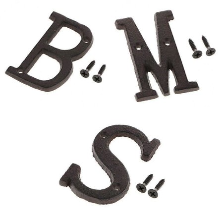 3 kpl Talon Oven Seinäkirjaimet Rauta Makuuhuone Seinäkiinnike Kirjain Kodin Sisustus B M S