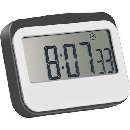 Magnetisk Digital 24 Timers Køkken Timer/Ur Med Stor Skærm (1 stk, Grå)