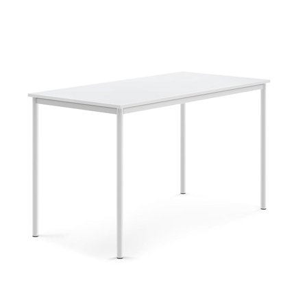 Bord BORÅS, 1600x800x900 mm, hvidt stel, højtrykslaminat, hvid
