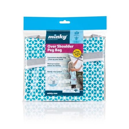 Minky One Shoulder Peg Bag One Size Sky Blue/White