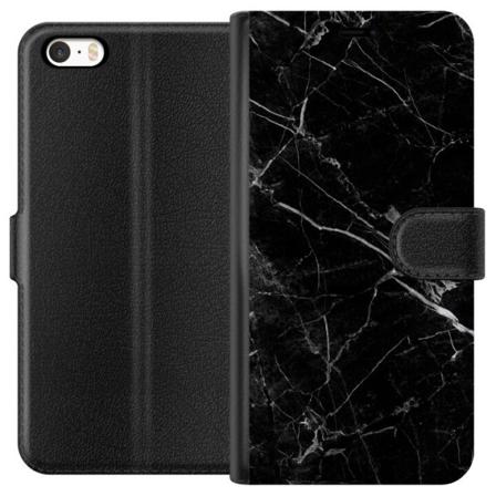 Apple iPhone 5s Lommeboketui Sort marmor