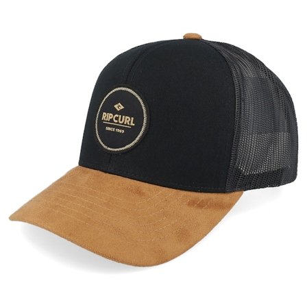 Rip Curl - Schwarz trucker Cap - Routine Curve Black/Tan Trucker @ Hatstore