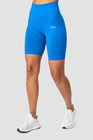 ICANIWILL - Ribbed Define Seamless Pocket Biker Shorts Cobalt Blue - Dame - ICIW