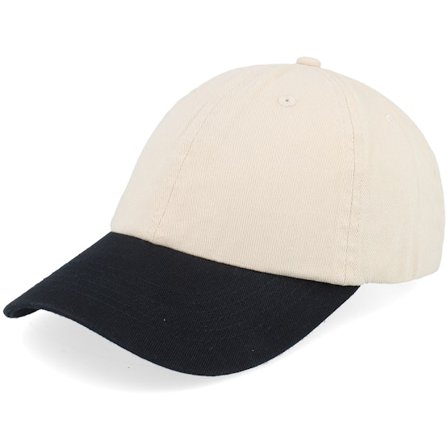 Equip - Beige unconstructed Cap - Stone Washed Stone/Black Dad Cap @ Hatstore
