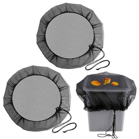 2 st regntunne-nätlock, svart justerbart skyddsnät med dragsko, anti-insekter och fallande löv