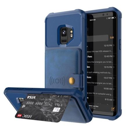 Genomtänkt Smart Skal med Kortfack - Samsung Galaxy S9 Blå