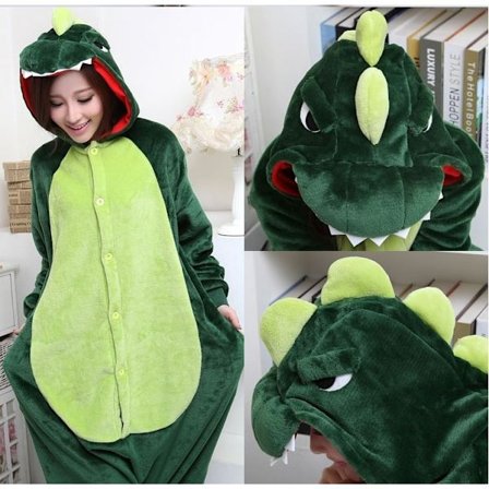 Fancy Cosplay Kostume Onesie Pyjamas Voksen Nattøj Dinosaur