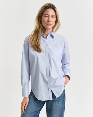 GANT Damen Regular Fit Classic Popeline Bluse (40) Hellblau