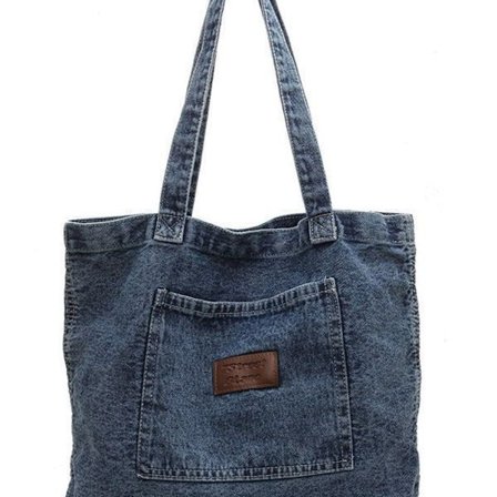 Avslappet jeansveske, skulderarmhuleveske med stor kapasitet
