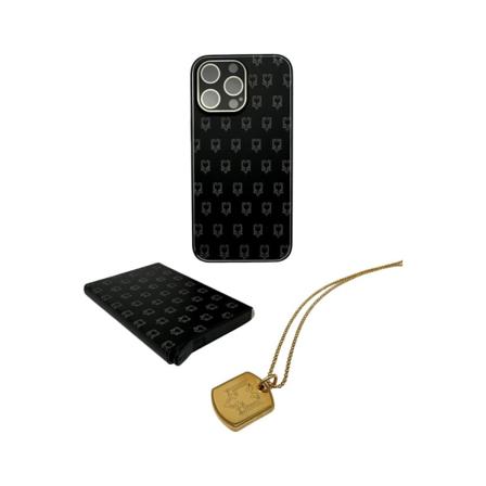 Shenja e flamurit Albansk eagle lommebok halskjede telefondeksel Black one size