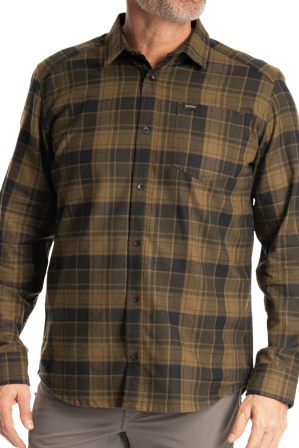 Flanellhemd Klim Cottonwood Midweight Dunkelolivgrün/Schwarz S