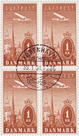 Danmark 1934 - AFA 220 - 4-blok - Stemplet