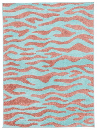 Woodcut Inom- Och Utomhusmatta Tvättbar 200X300 Rosa/Turkos