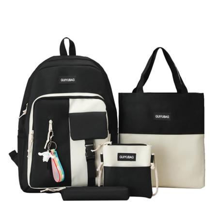 Barn Barn Ryggsäck Toddler Skolväska Middle School Student Match Sets Färgmatchning Campus Black pendant