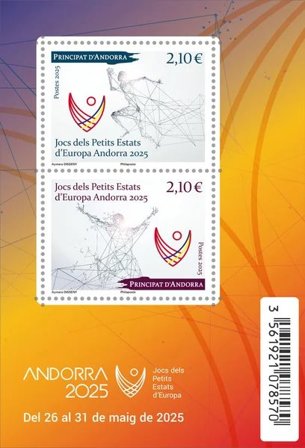 Fransk Andorra - Europæisk sportfællesskab - Postfrisk miniark