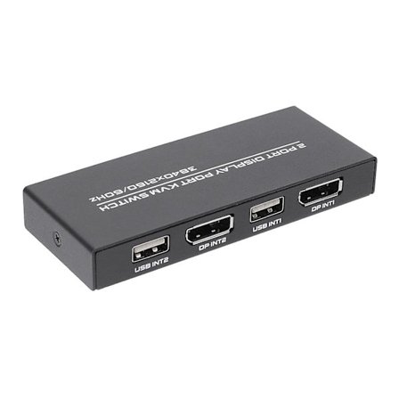 Displayport Kvm Switch, 4k@60hz Dp Usb Switch til 2 Computere Del Tastatur Mus Printer Og Ult