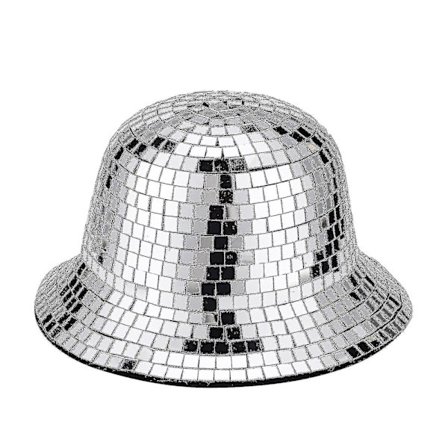 Disco Ball Hatt Hvit Sekvenshatt Disco Ball Festival Visir Disco Party Hatt Dekorasjon