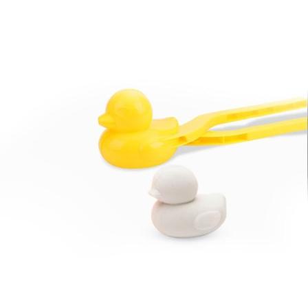 Sneboldmaskine til børn - Vinterlegetøj til udendørs brug - Sneboldklemme til at lege med sne - Legetøjsværktøj - And/cirkulær sneboldklemme - 2 stk. 