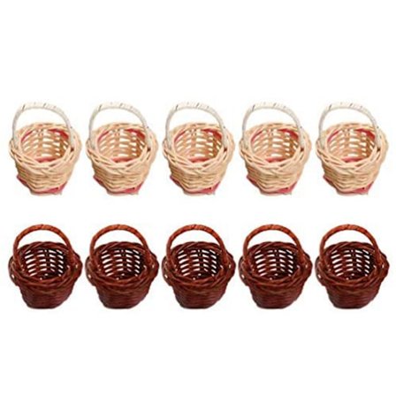 10 st Mini flätade korgar med handtag Krukor Behållare Diverse Makeup Organizer För Korgar